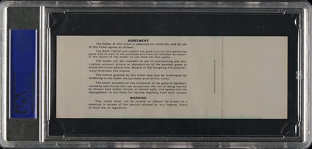 1968 All-Star Game Full Ticket Signed by Willie Mays PSA EX-MT 6