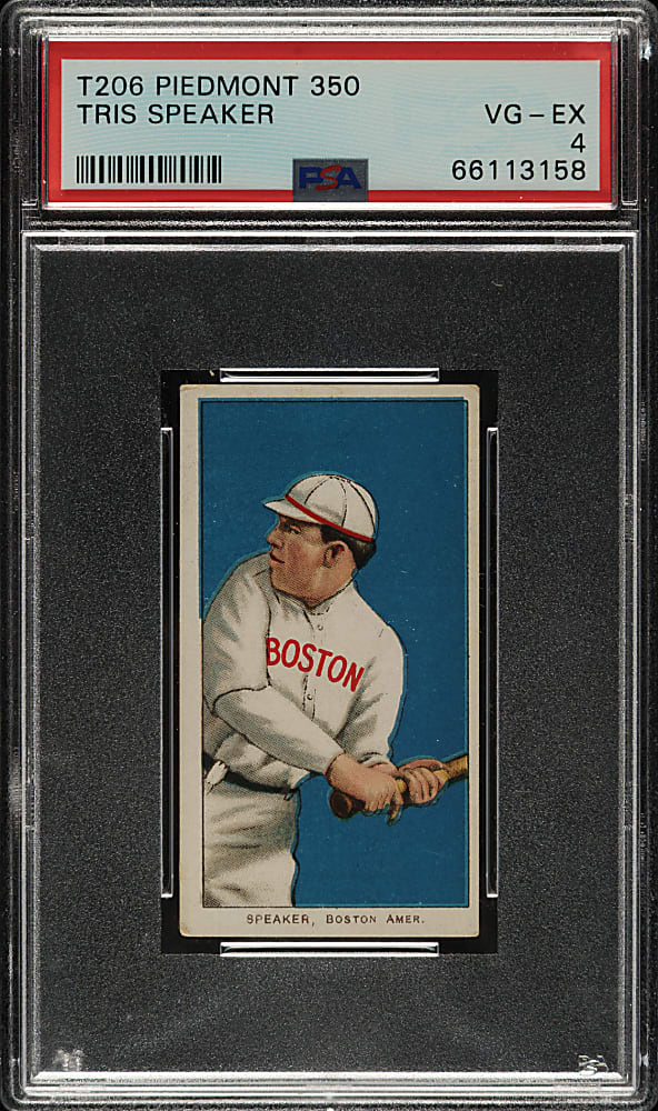 1909-1911 T206 White Border Tris Speaker Rookie PSA VG-EX 4