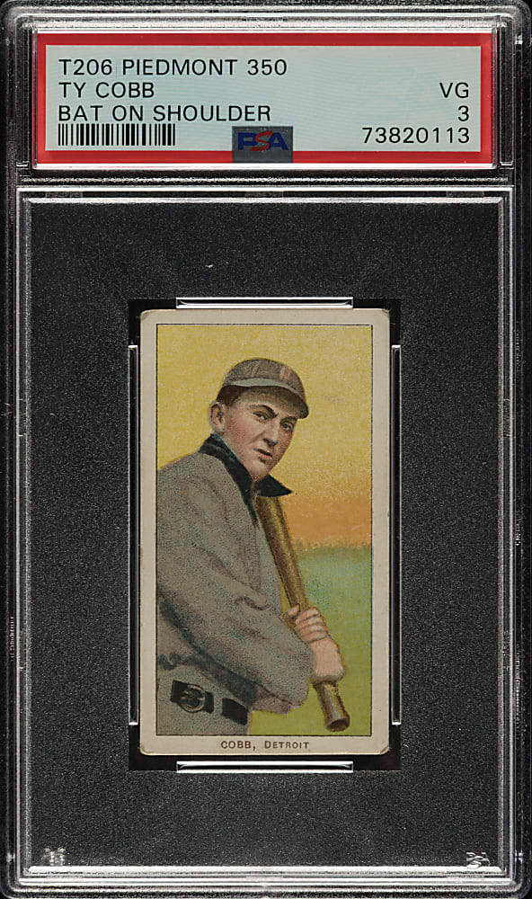 1909-1911 T206 White Border Ty Cobb Bat On Shoulder PSA VG 3