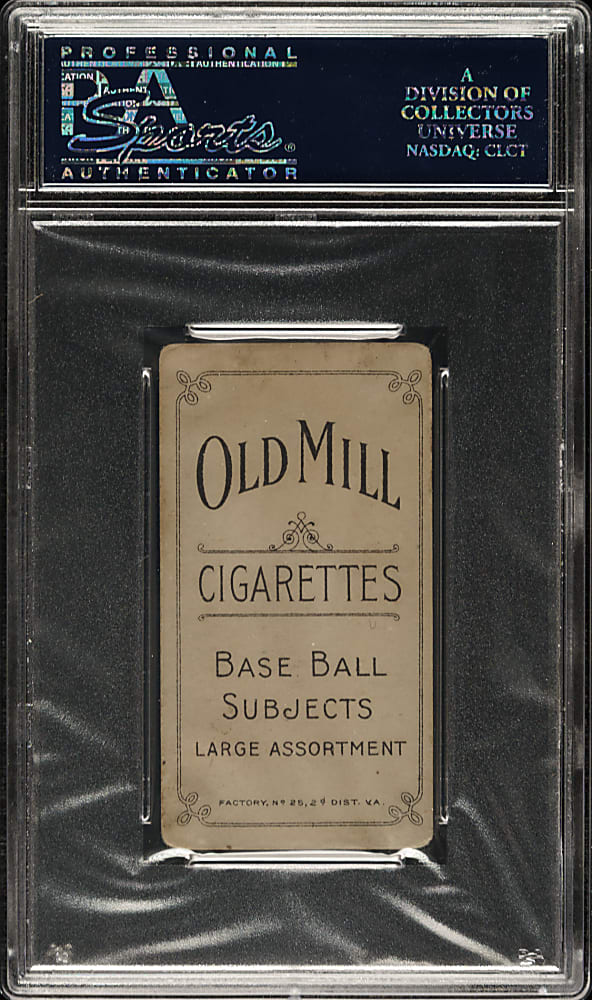 1909-1911 T206 White Border Walter Johnson Hands at Chest PSA VG 3 - Old Mill Back