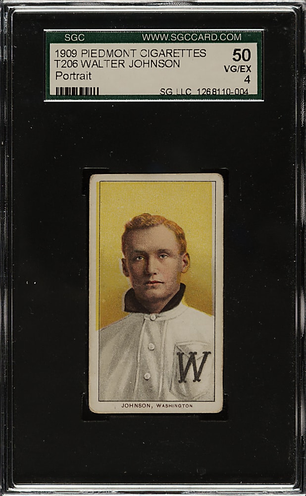 1909-1911 T206 White Border Walter Johnson Portrait SGC VG/EX 50