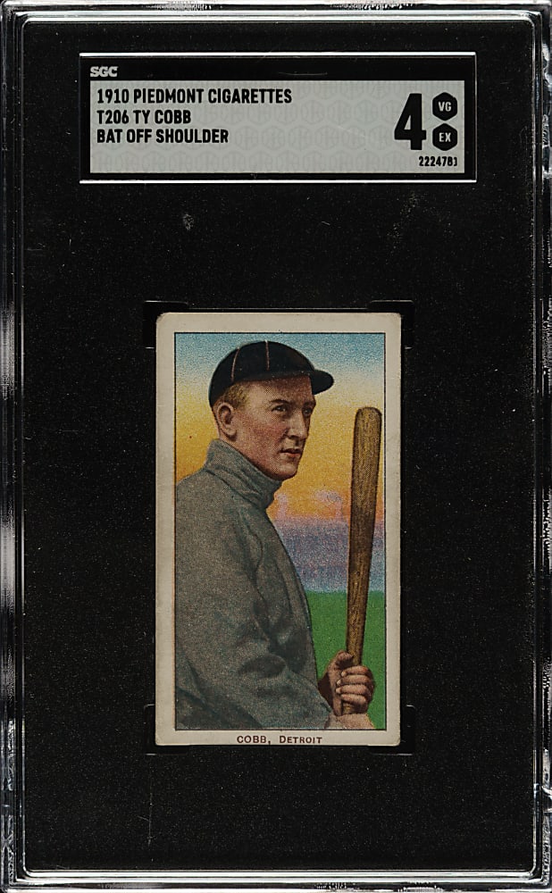 1909-1911 T206 White Border Ty Cobb Bat Off Shoulder SGC VG/EX 4