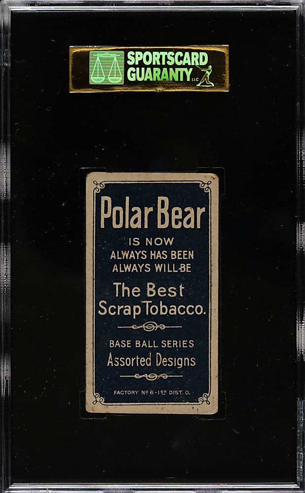 1909-1911 T206 White Border Ray Demmitt St. Louis Variation SGC GOOD 30 - Polar Bear Back