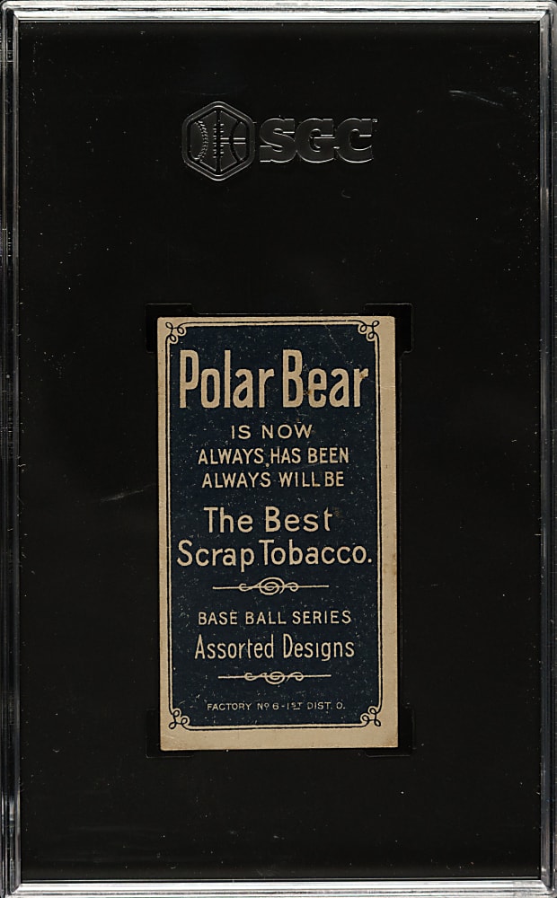 1909-1911 T206 White Border Christy Mathewson Dark Cap SGC VG 3 - Polar Bear Back