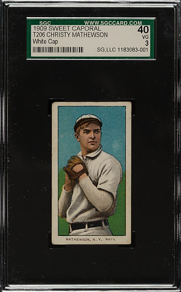 1909-1911 T206 White Border Christy Mathewson White Cap SGC VG 40