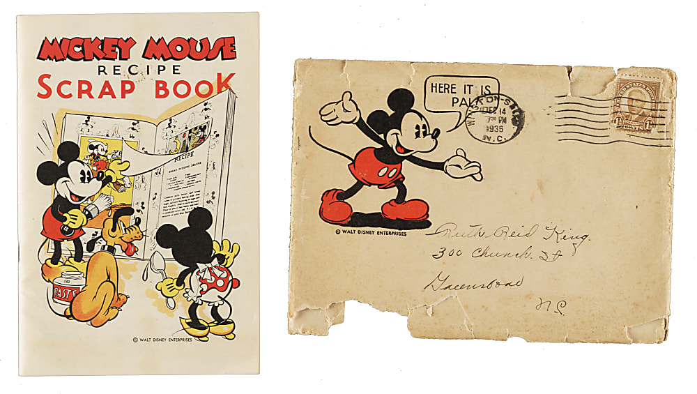 1936 D52  "Adventures of Mickey Mouse" Complete Set (96) Plus Recipe Scrap Book and Original Mailing Envelope