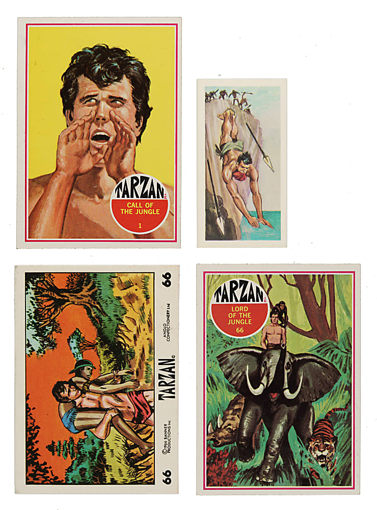 1966 to 1971 Philadelphia Gum, Anglo Confectionery, and Barratt & Co. "Tarzan" Complete Set Collection (3 Sets, 182 Cards)