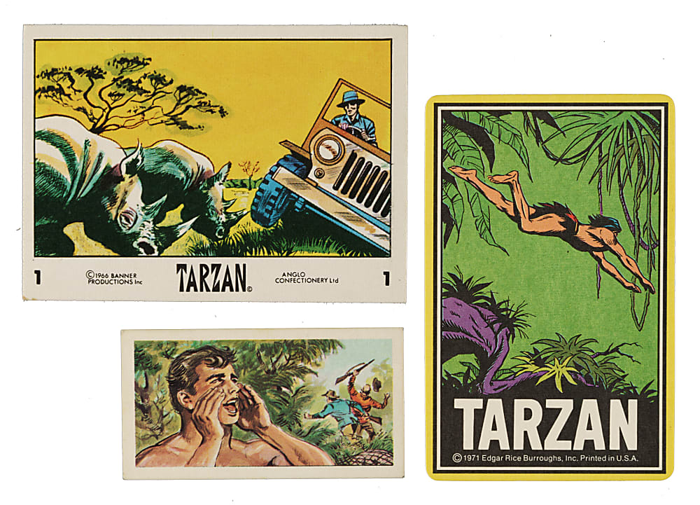 1966 to 1971 Philadelphia Gum, Anglo Confectionery, and Barratt & Co. "Tarzan" Complete Set Collection (3 Sets, 182 Cards)