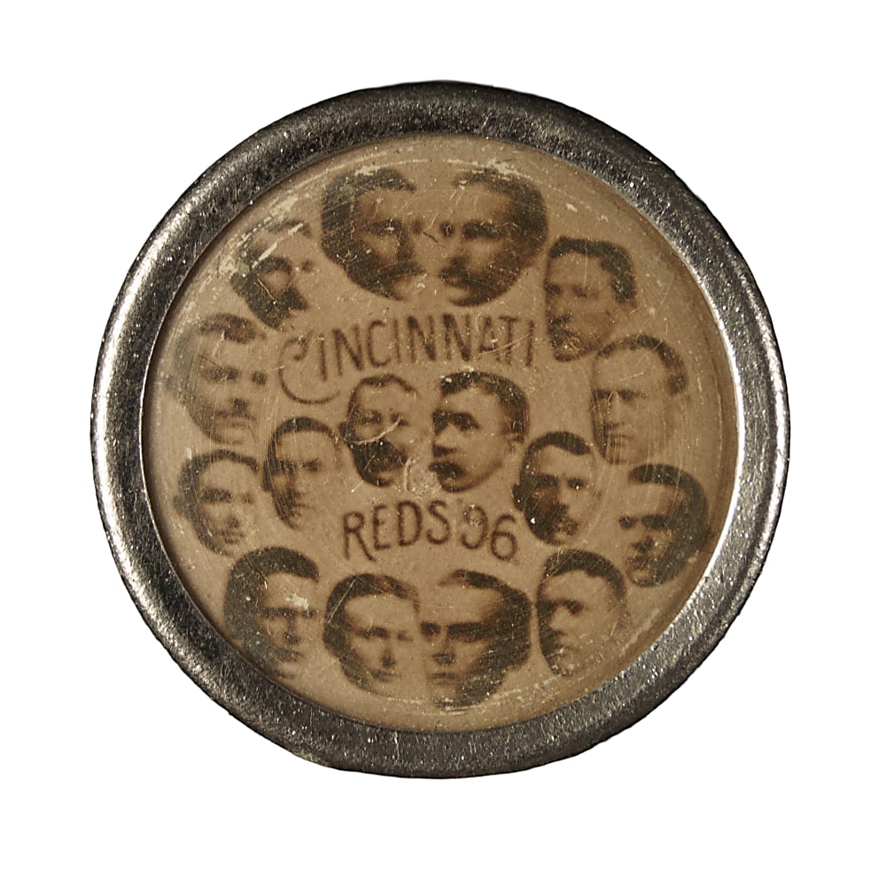 1896 Pettibone Manufacturing Cincinnati Reds Team Pin with Buck Ewing