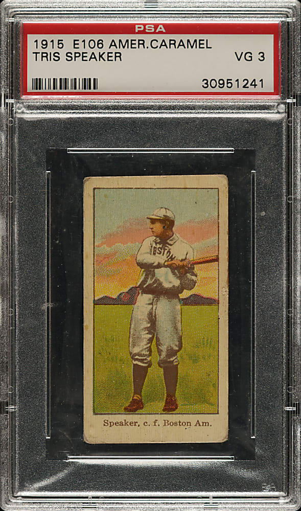 1915 E106 American Caramel Tris Speaker PSA VG 3