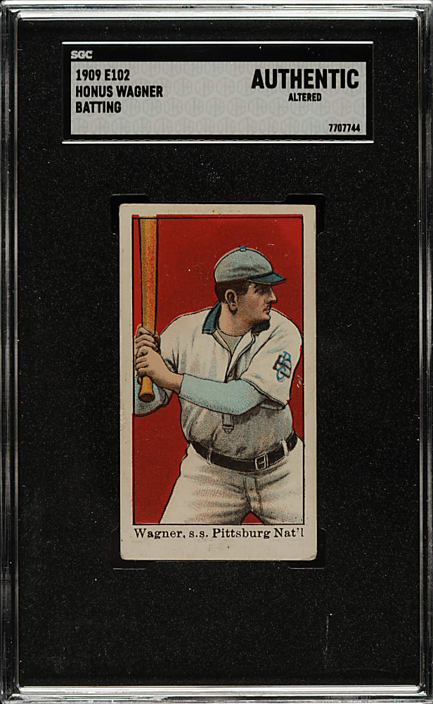 1909 E102 Anonymous "Set of 25" Honus Wagner Batting - SGC