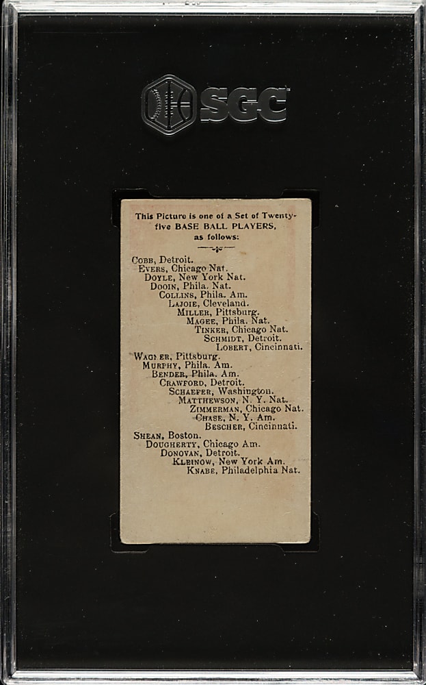 1909 E102 Anonymous "Set of 25" Honus Wagner Batting - SGC