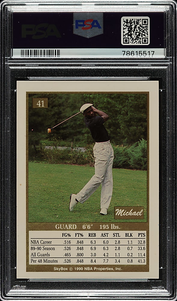 Signed 1990-1991 Skybox Basketball #41 Michael Jordan - PSA/DNA