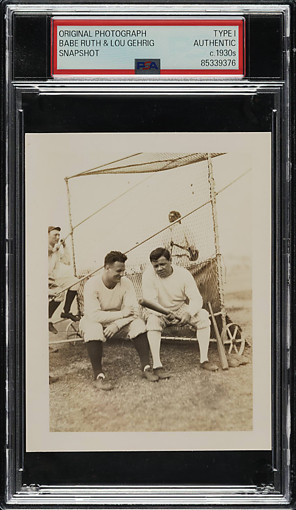 Circa 1930s Babe Ruth and Lou Gehrig Original Snapshot Photograph PSA/DNA Type I