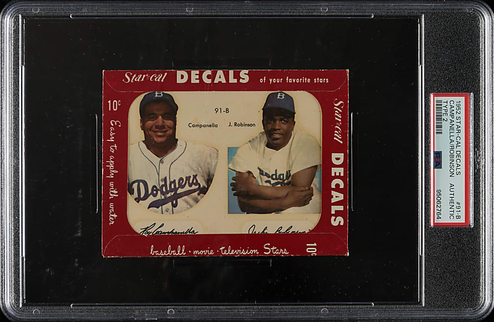 1952 Star-Cal Decals Type 2 #91-B Roy Campanella/Jackie Robinson
