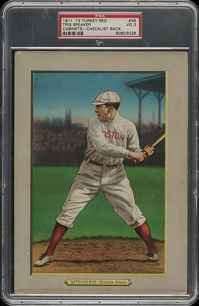 1911 T3 Turkey Red #36 Tris Speaker PSA VG 3