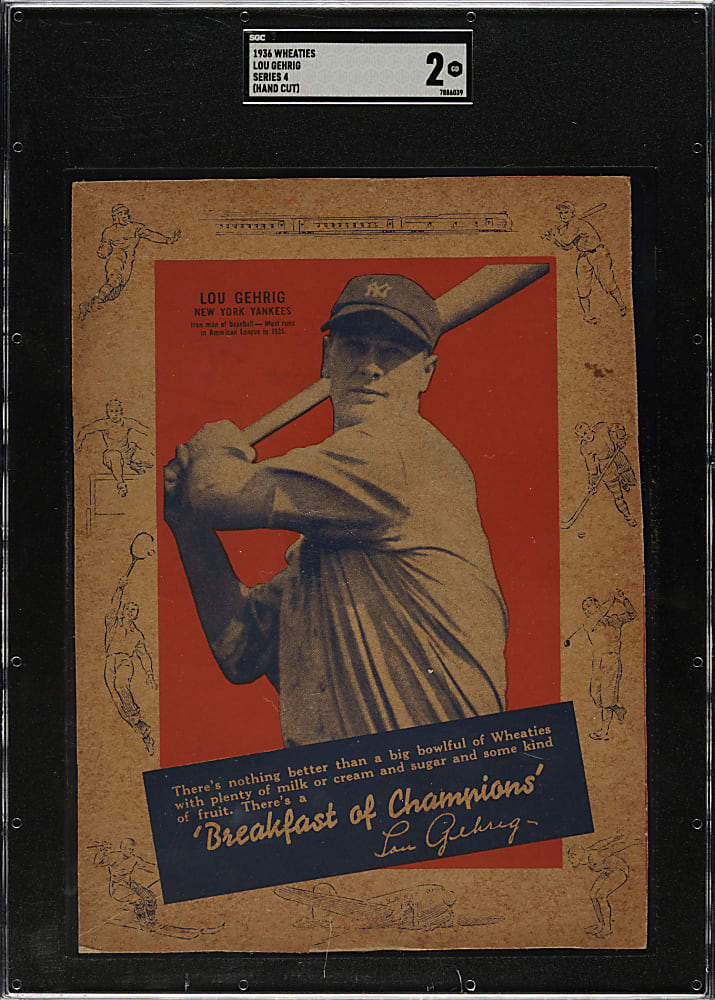 1936 Wheaties Series 4 Lou Gehrig SGC GOOD 2