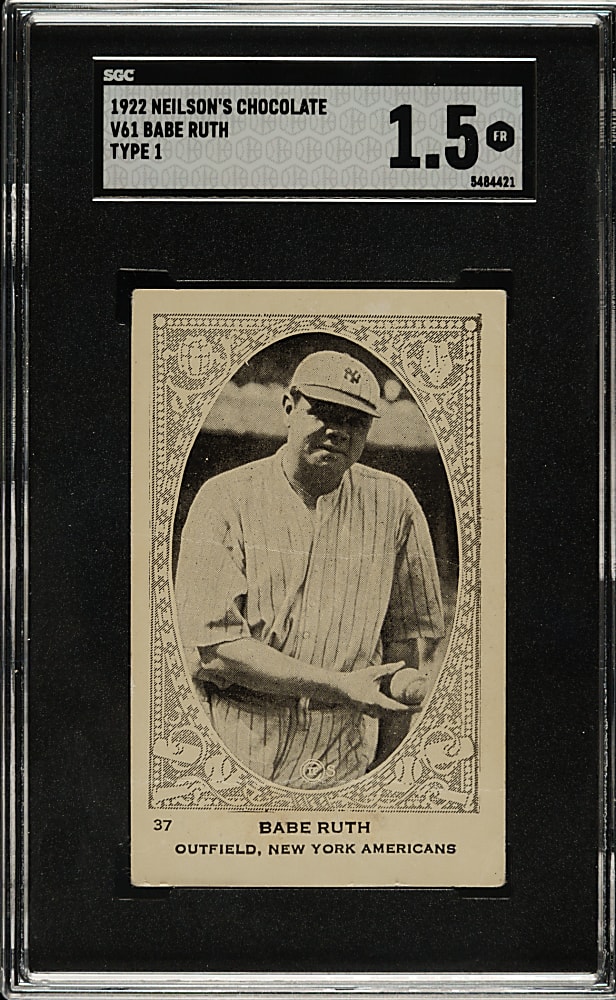 1922 V61 Neilson's Chocolate (Type 1) #37 Babe Ruth SGC FAIR 1.5