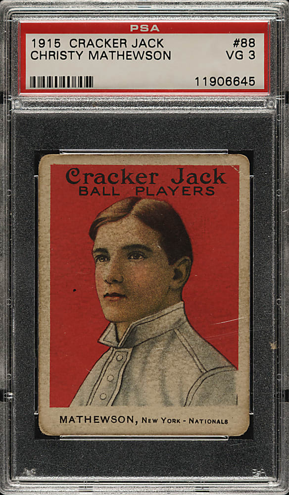 1915 E145 Cracker Jack #88 Christy Mathewson PSA VG 3