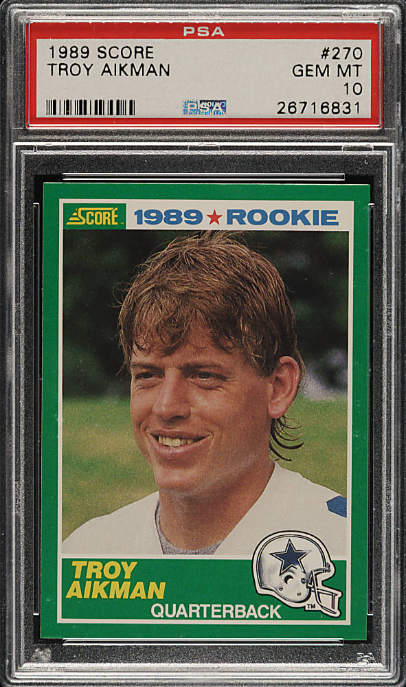 1989 Score Football #270 Troy Aikman Rookie PSA GEM MINT 10