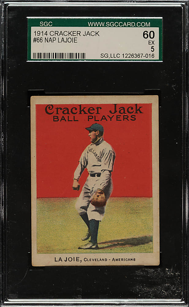 1914 E145 Cracker Jack #66 Nap Lajoie SGC EX 60