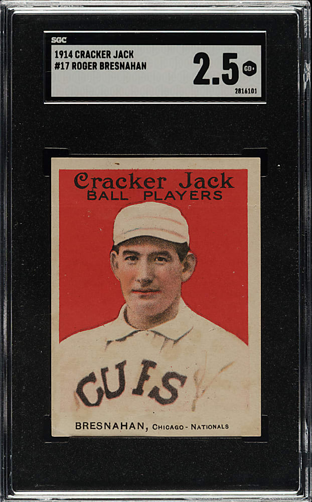 1914 E145 Cracker Jack #17 Roger Bresnahan SGC GOOD+ 2.5