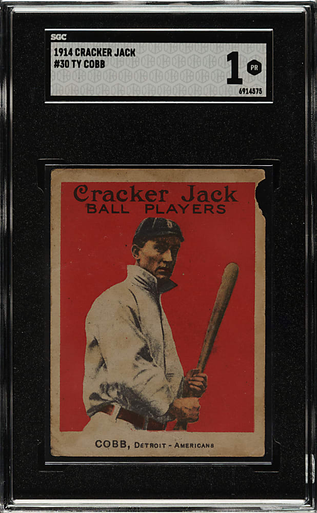 1914 E145 Cracker Jack #30 Ty Cobb SGC POOR 1