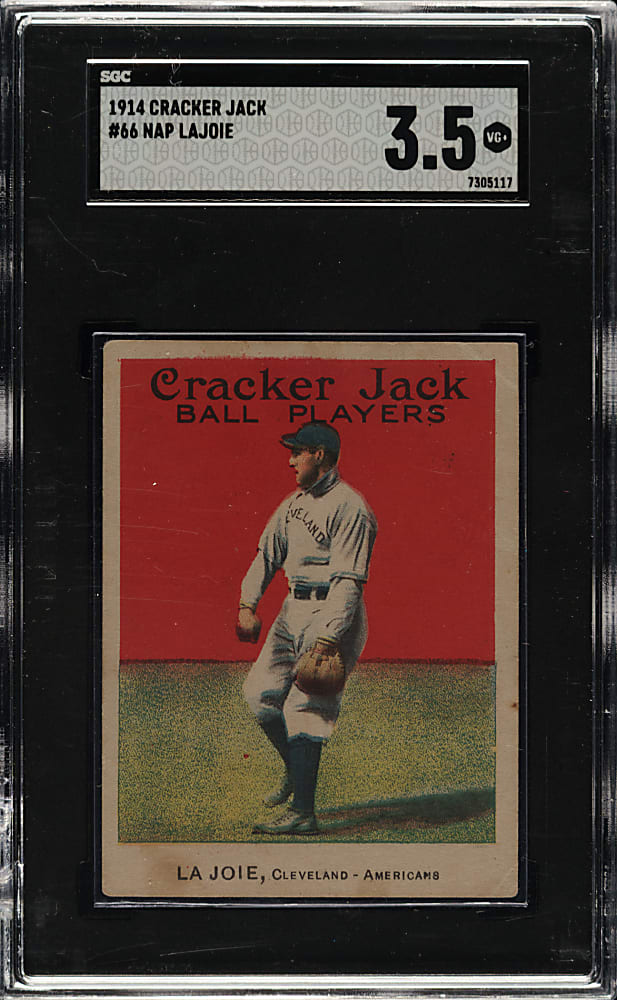 1914 E145 Cracker Jack #66 Nap Lajoie SGC VG+ 3.5