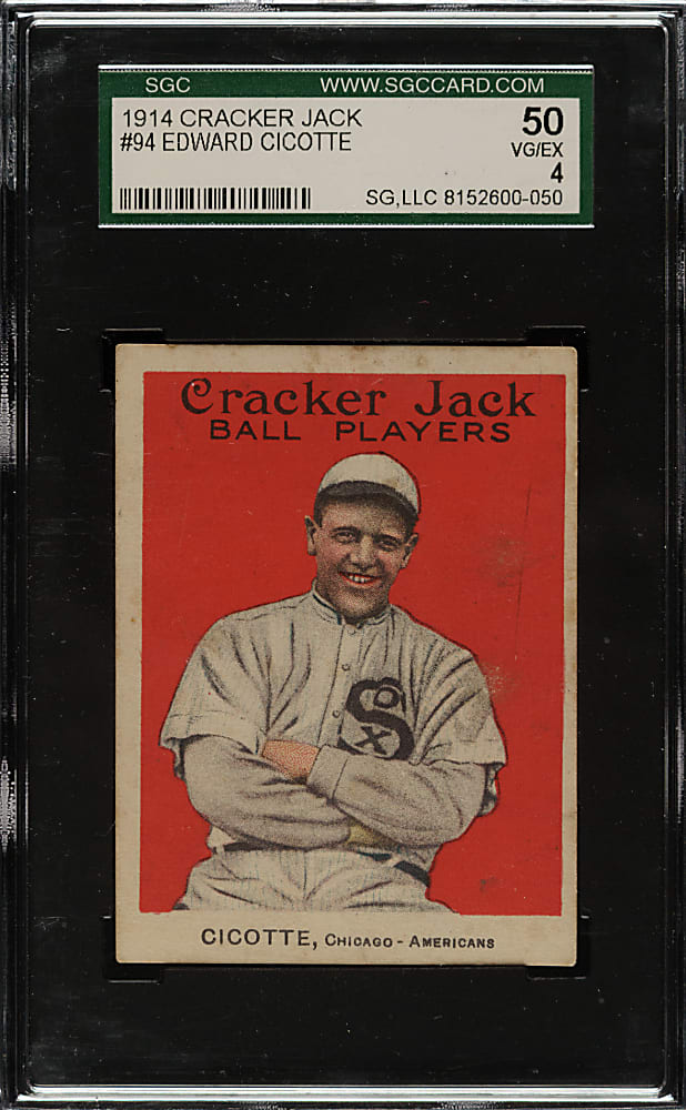 1914 E145 Cracker Jack #94 Eddie Cicotte SGC VG/EX 50