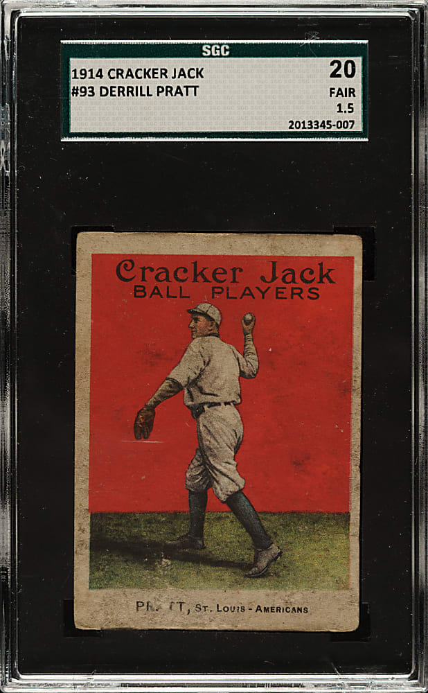 1914 E145 Cracker Jack #93 Derrill Pratt SGC FAIR 20