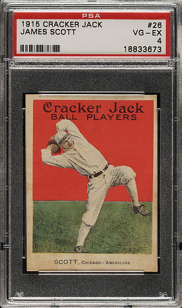 1915 E145 Cracker Jack #26 James Scott PSA VG-EX 4