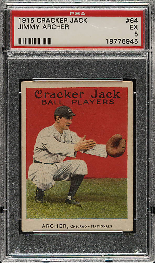 1915 E145 Cracker Jack #64 Jimmy Archer PSA EX 5