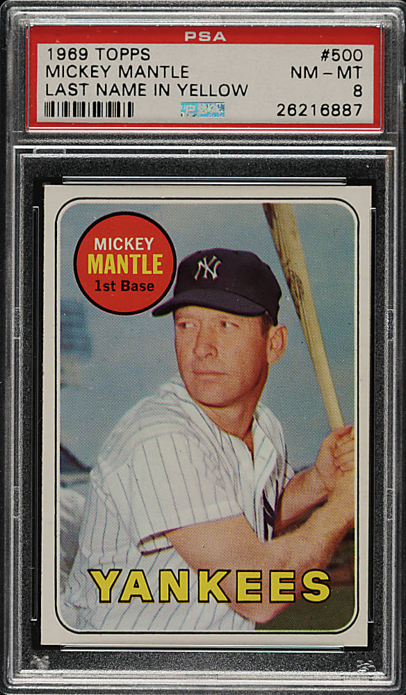 1969 Topps #500 Mickey Mantle PSA NM-MT 8