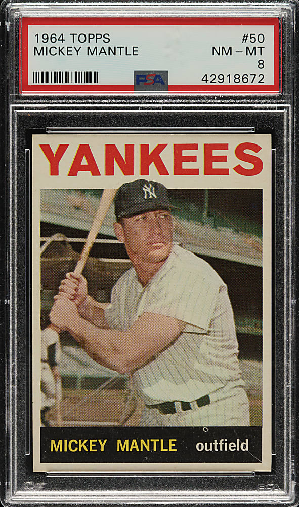1964 Topps #50 Mickey Mantle PSA NM-MT 8