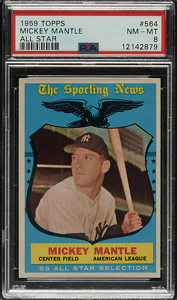 1959 Topps #564 Mickey Mantle All-Star PSA NM-MT 8