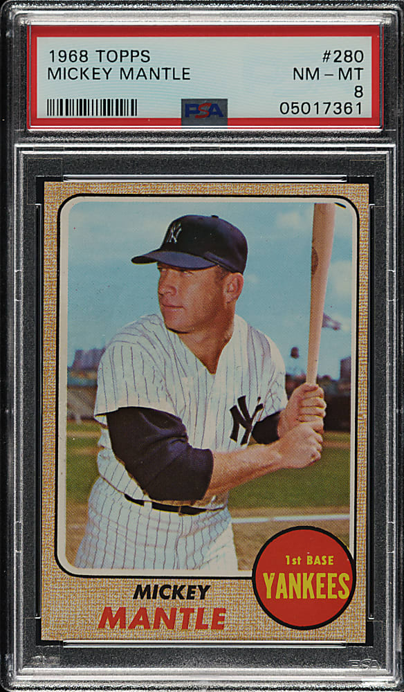 1968 Topps #280 Mickey Mantle PSA NM-MT 8