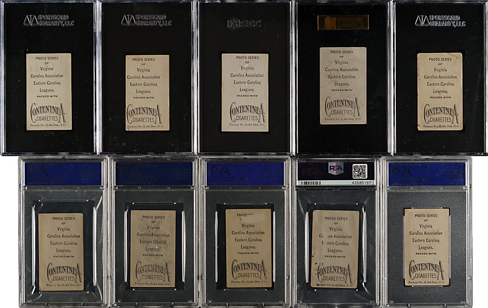 1910 T209 Contentnea Cigarettes "Photo Series" Partial Set (117/224) Including 96 SGC- and PSA-Graded Cards