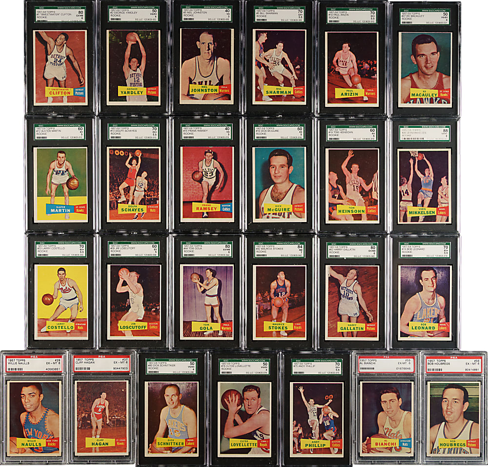 1957-1958 Topps Basketball SGC-Graded Near-Complete Set (79/80)