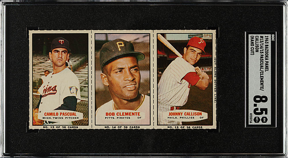 1963 Bazooka Panel #13/14/15 Roberto Clemente/Pascual/Callison SGC NM/MT+ 8.5 - 1 of 1 - Highest Graded!