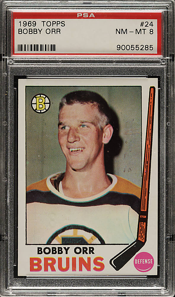 1969-1970 Topps Hockey #24 Bobby Orr PSA NM-MT 8