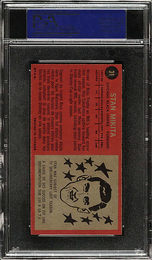 1964-1965 Topps Hockey #31 Stan Mikita PSA NM-MT 8
