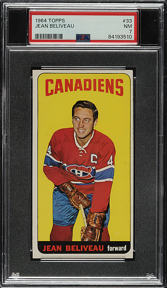 1964-1965 Topps Hockey #33 Jean Beliveau PSA NM 7