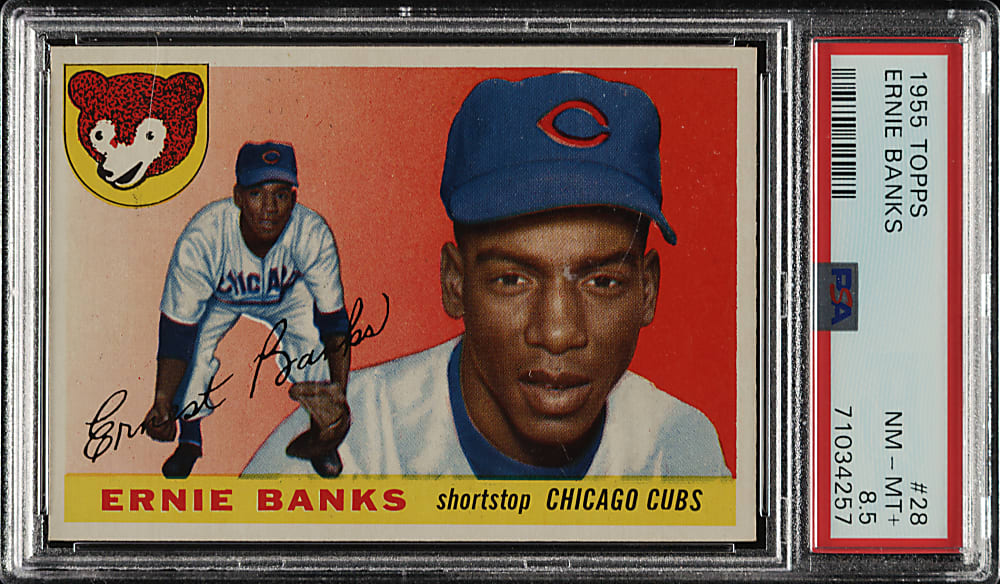 1955 Topps #28 Ernie Banks PSA NM-MT+ 8.5