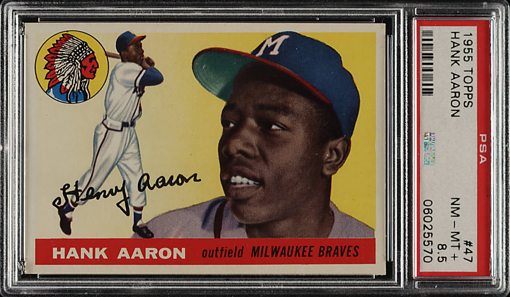 1955 Topps #47 Hank Aaron PSA NM-MT+ 8.5