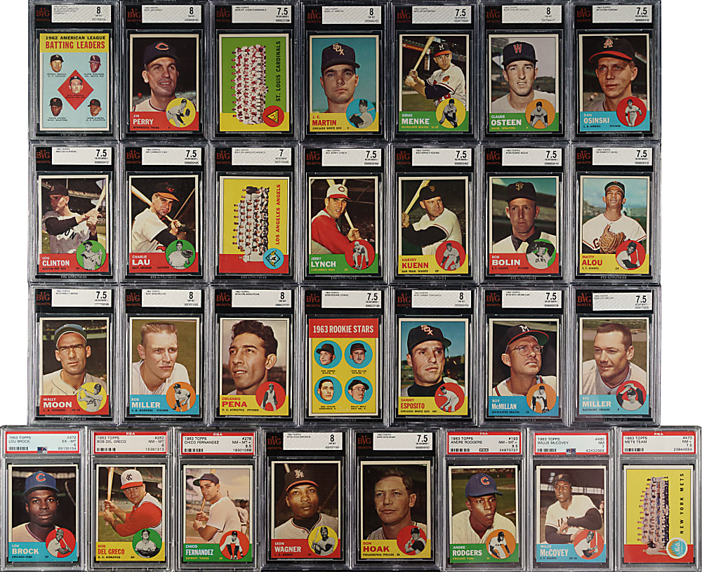 1963 Topps Complete Set (576) Including 41 PSA- and BVG-Graded Cards and Six Variations