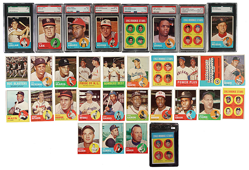 1963 Topps Complete Set (576) Including 41 PSA- and BVG-Graded Cards and Six Variations