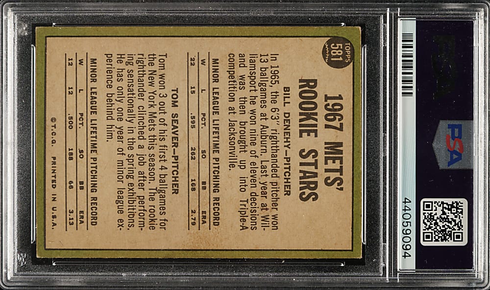 1967 Topps #581 Tom Seaver Rookie PSA VG-EX 4