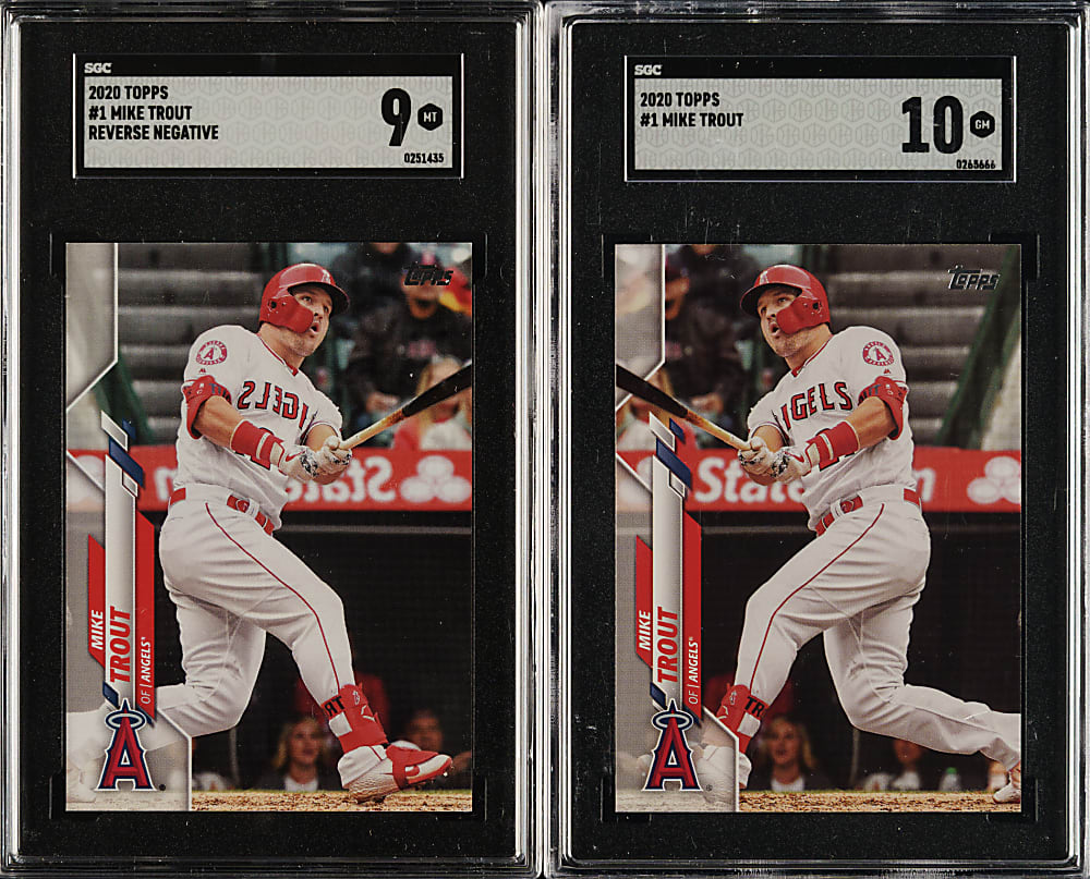 2020 Topps #1 Mike Trout Reverse Negative SSSP SGC MINT 9
