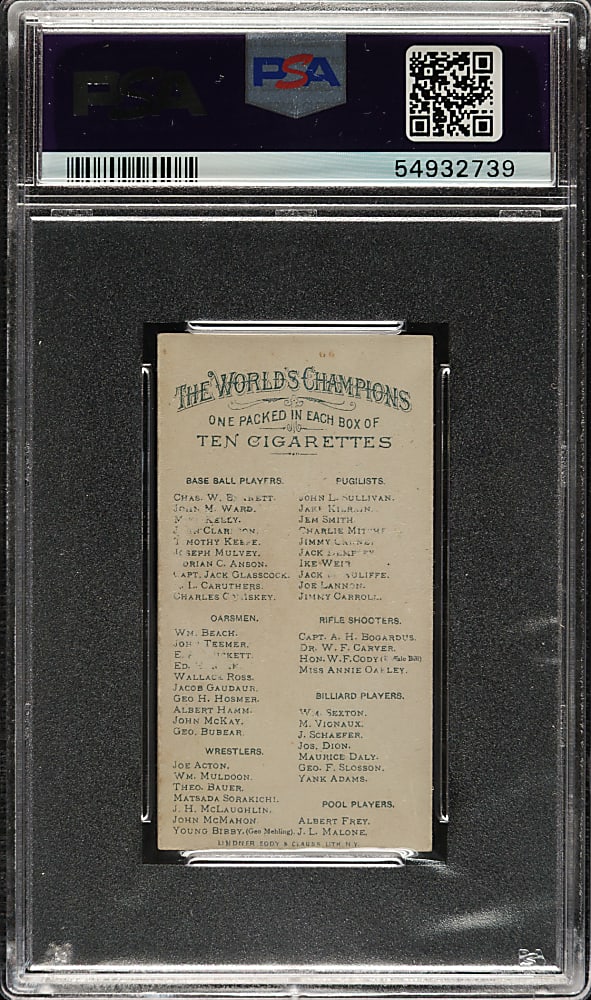 1888 N28 Allen & Ginter Jack Glasscock PSA GOOD+ 2.5