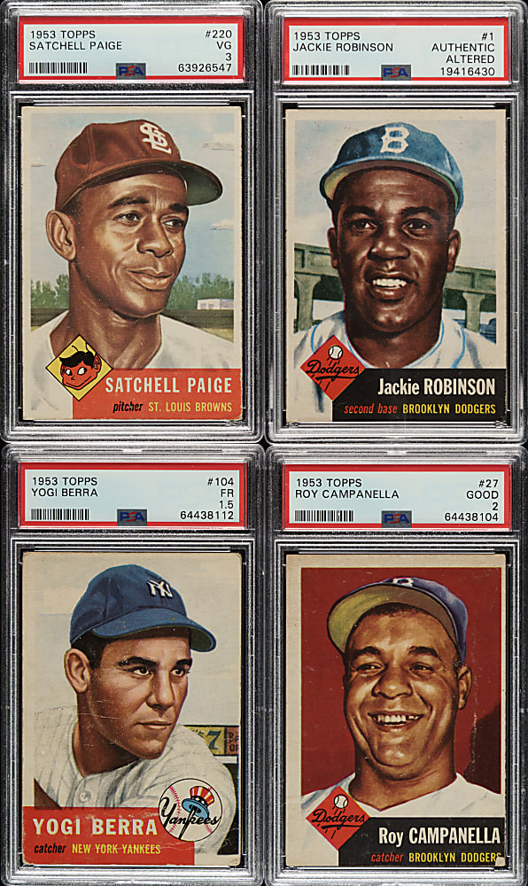 1953 Topps Near-Complete Set (262/274) Including 40 PSA-Graded Cards
